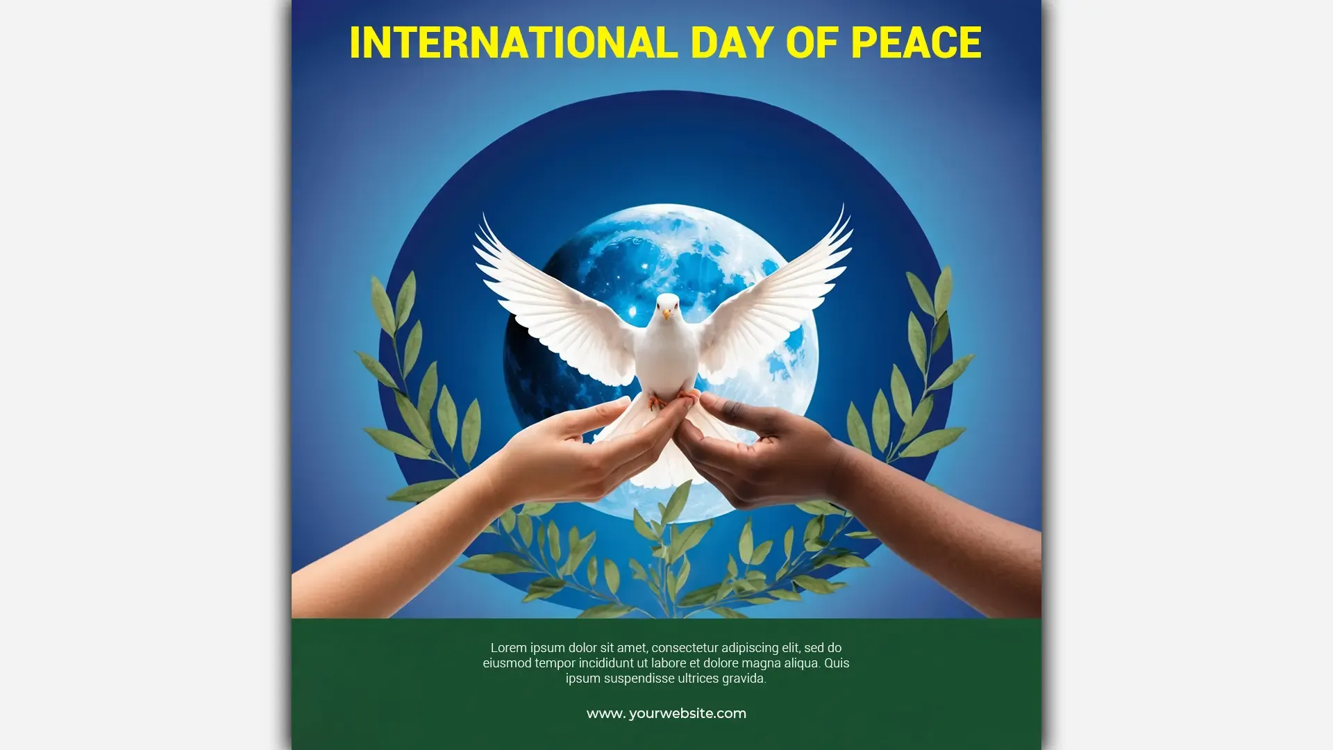 Creative Peace Day Post Design Template for Instagram Post image